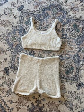 Colsie Cozy Cream Tank Bralette & Shorts Set - Soft Lounge Matching set